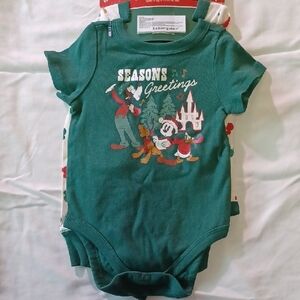 Green Seasons Greetings Baby Onesie